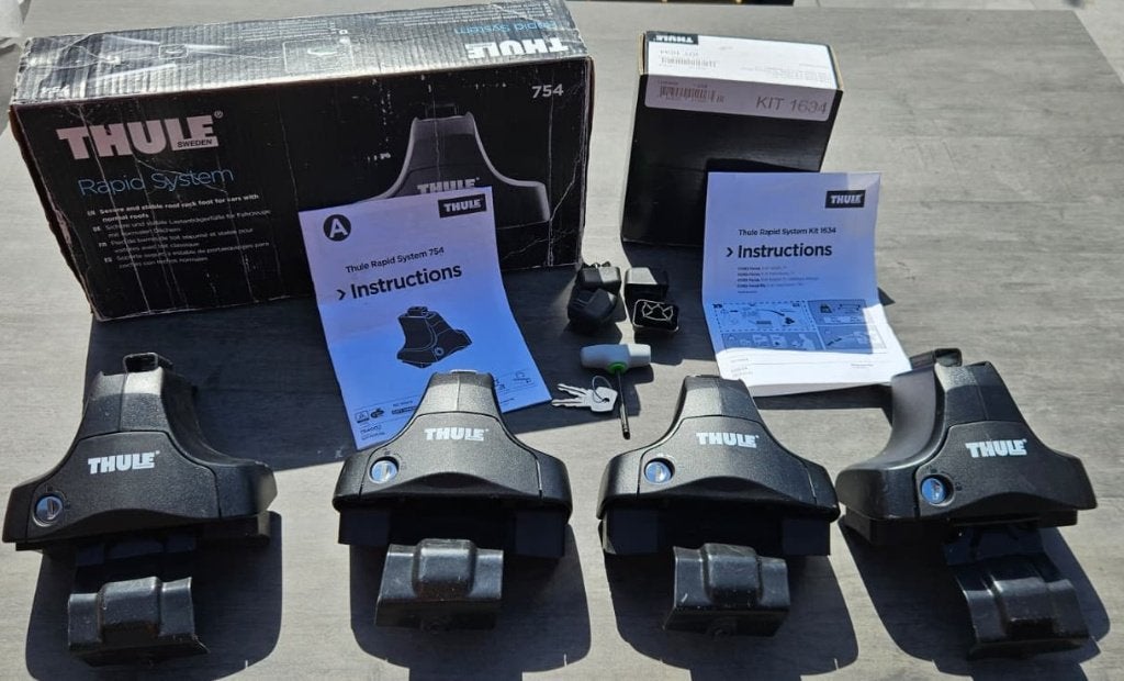 Thule Rapid System 754 met Kit 1634 (nu Evo Clamp 7105), Ophalen of Verzenden, Gebruikt