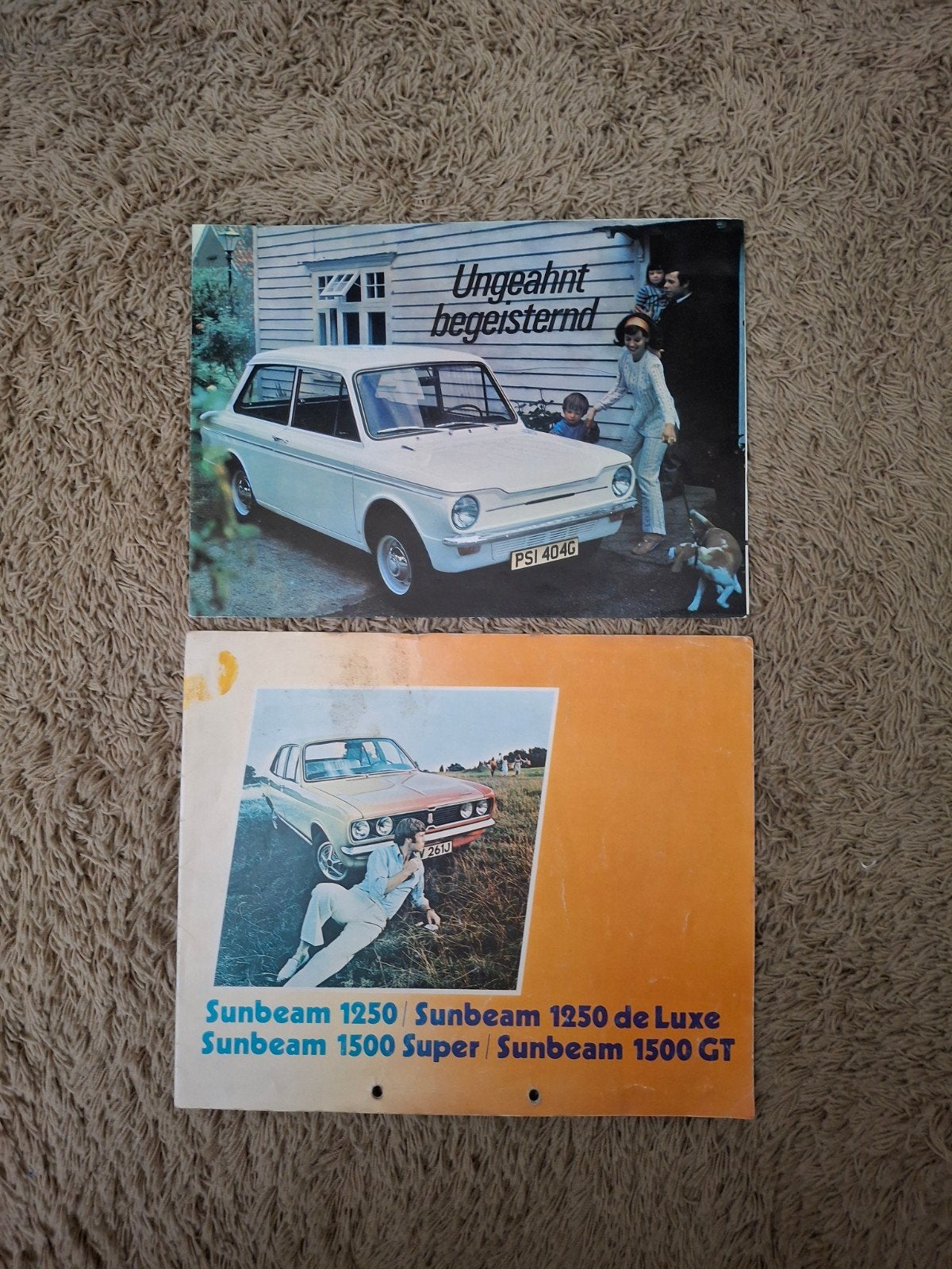 2x autofolder Sunbeam, Verzenden, Zo goed als nieuw, Overige merken
