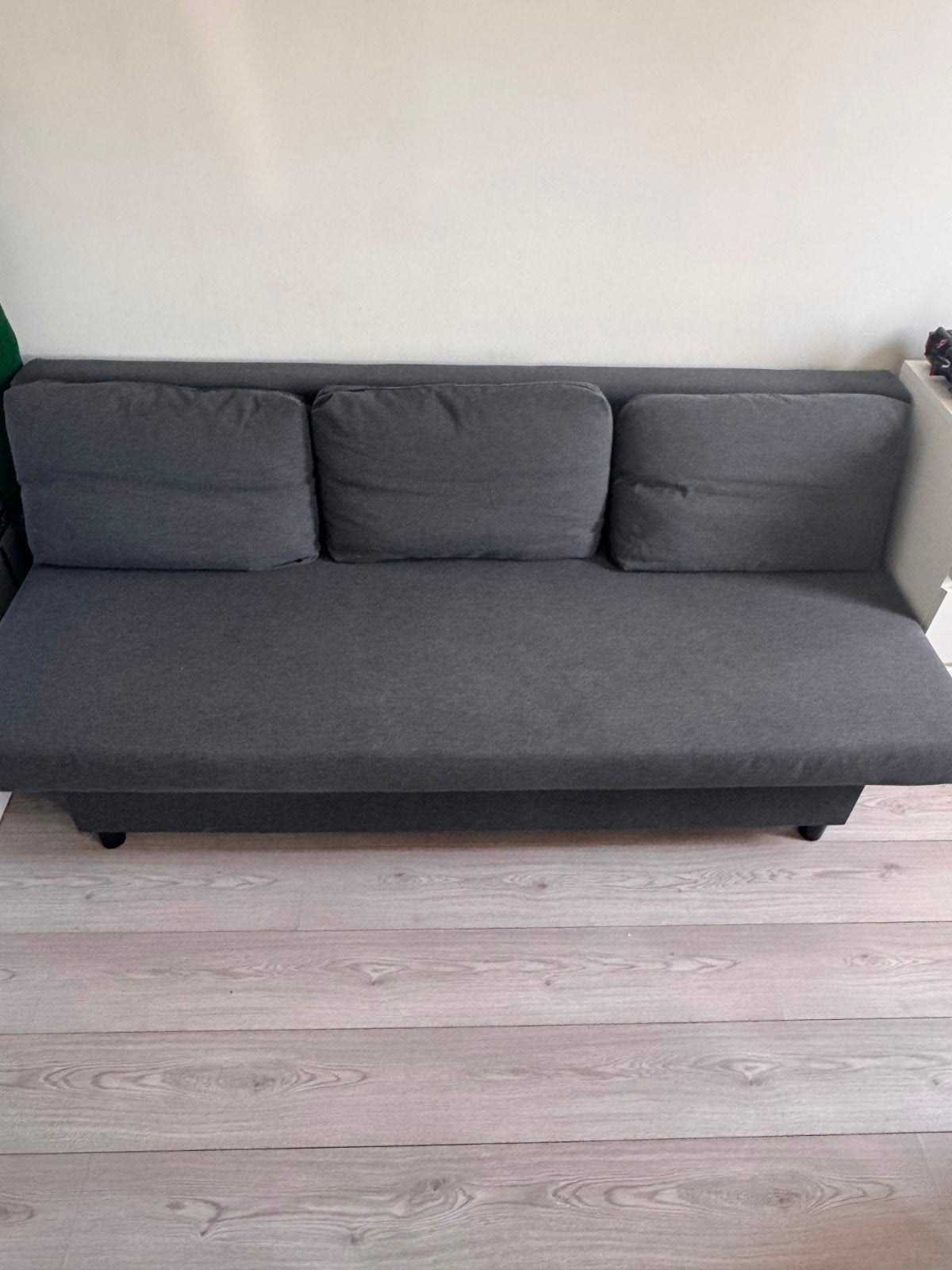 Ikea ÄLVDALEN 3-seat sofa-bed, Knisa dark grey, Gebruikt, Tweepersoons, Ophalen of Verzenden, 80 cm