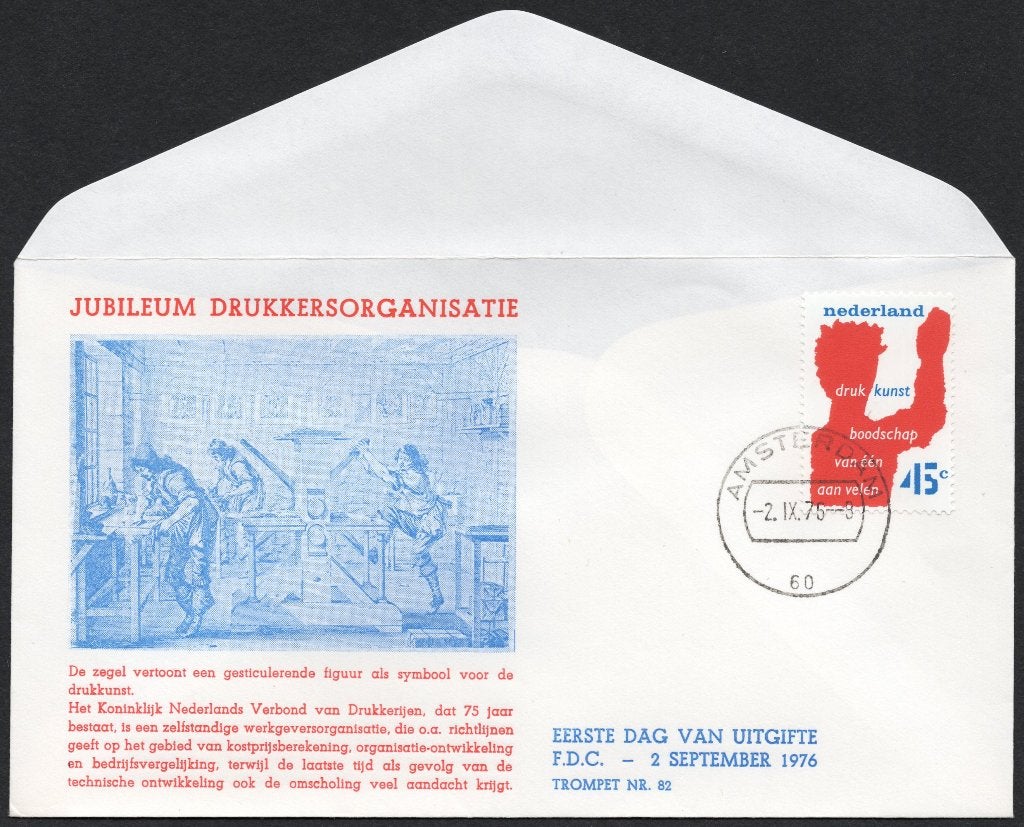 75 jaar Koninklijk Nederlands Verbond van Drukkerijen 1976, Verzenden, Envelop