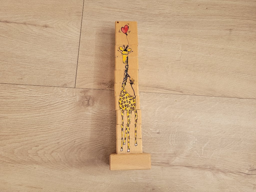 JANBIBEJAN houten puzzel/ draai blokken toren ~ PB4300, Ophalen of Verzenden, Zo goed als nieuw, Overige typen