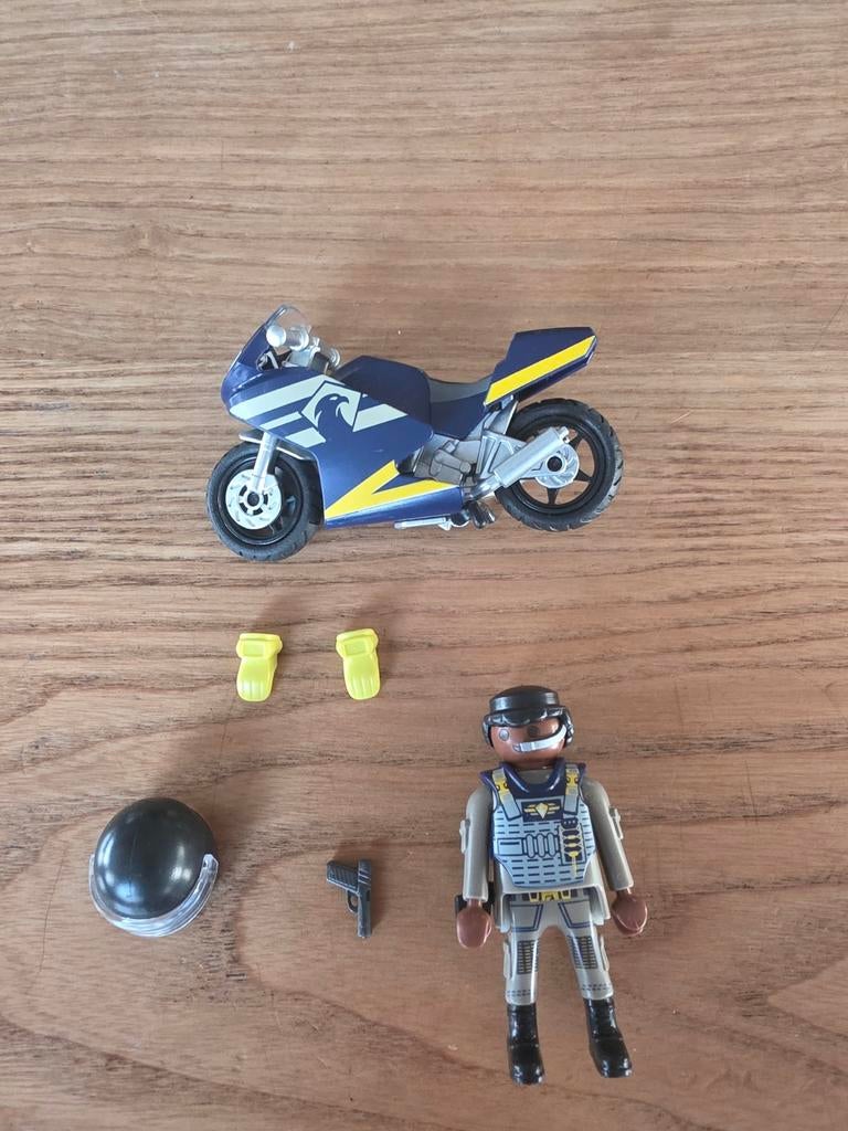 Playmobil SWAT Motor met Agent en Accessoires, Kinderen en Baby's, Speelgoed | Playmobil, Ophalen of Verzenden, Gebruikt, Complete set