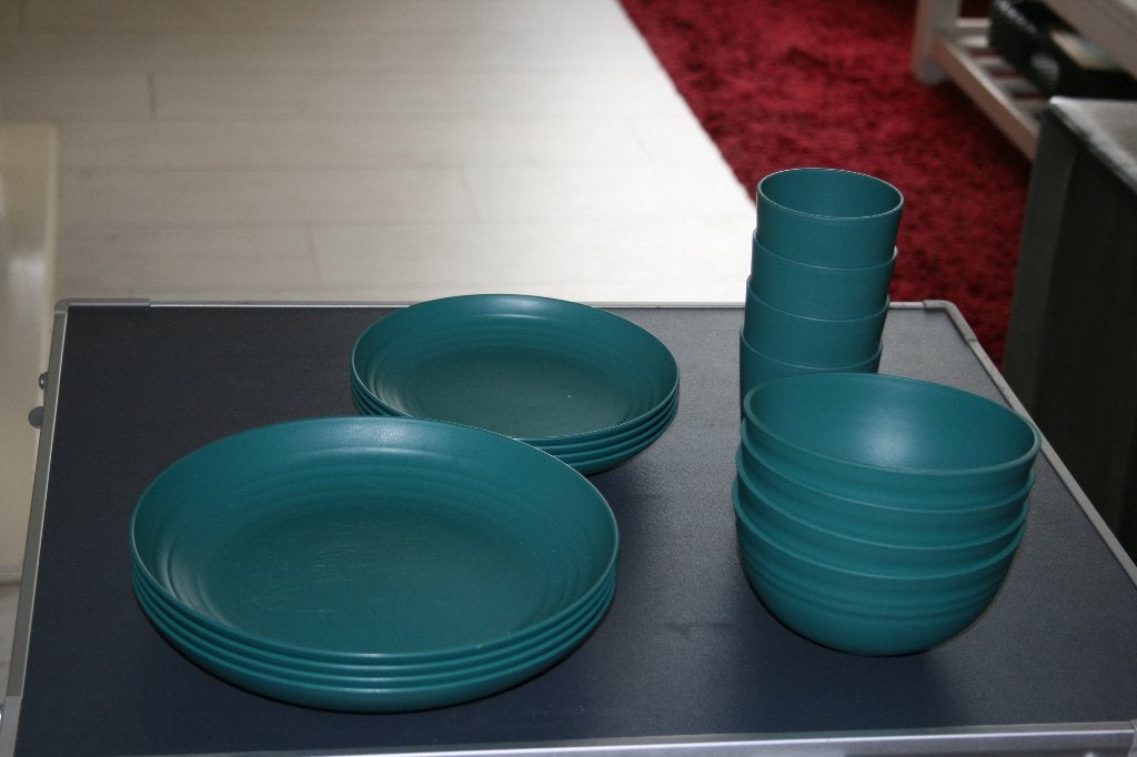 camping servies, Caravans en Kamperen, Ophalen, Zo goed als nieuw