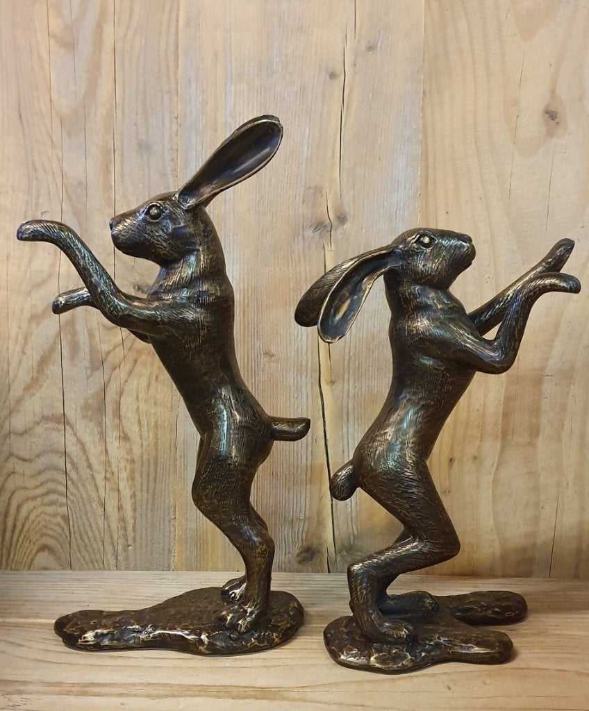 HAZEN / RAMMELAARS / bronzen beeld, Nieuw, Info@huisentuindecoratiemarie.nl, Huis en tuin decoratie marie, Dierenbeeld