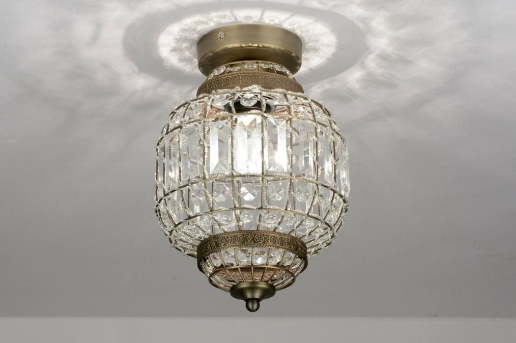 messing kristal glas lamp bed tafel keuken bank plafondlamp, Ophalen of Verzenden, Nieuw