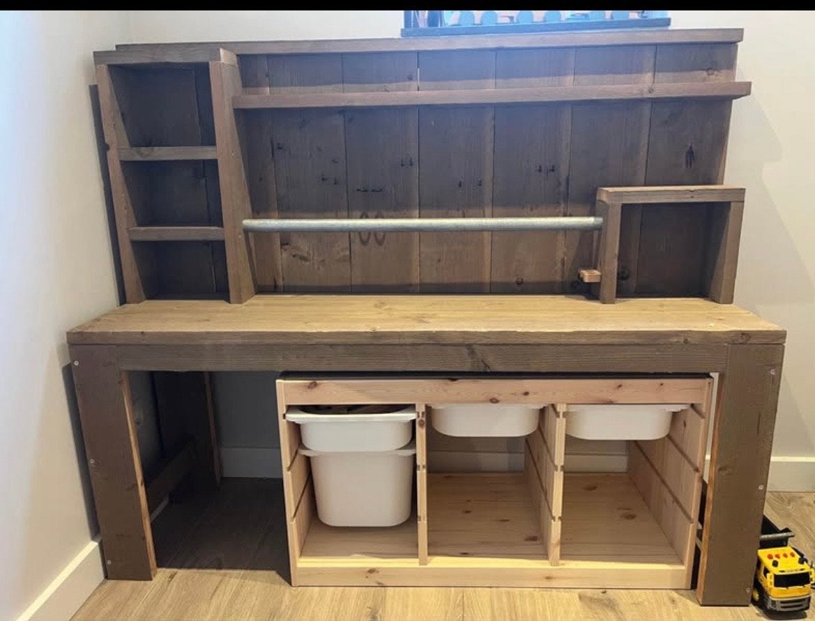 Steigerhouten speelgoed werkbank