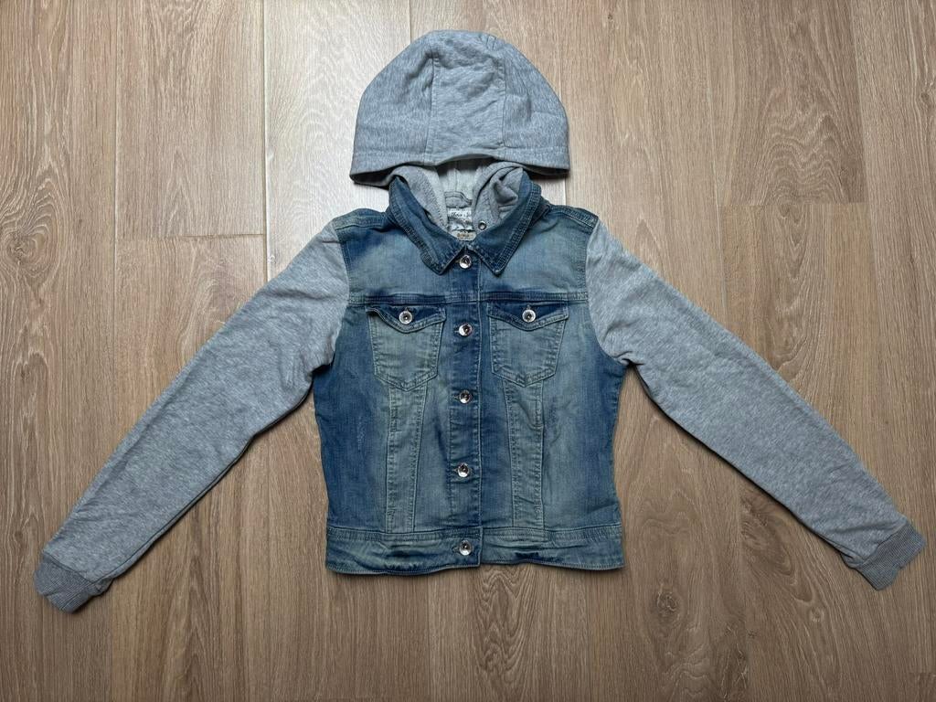 Stradivarius spijkerjas blauw/grijs maat S, Ophalen of Verzenden, Gedragen, Maat 36 (S), Blauw
