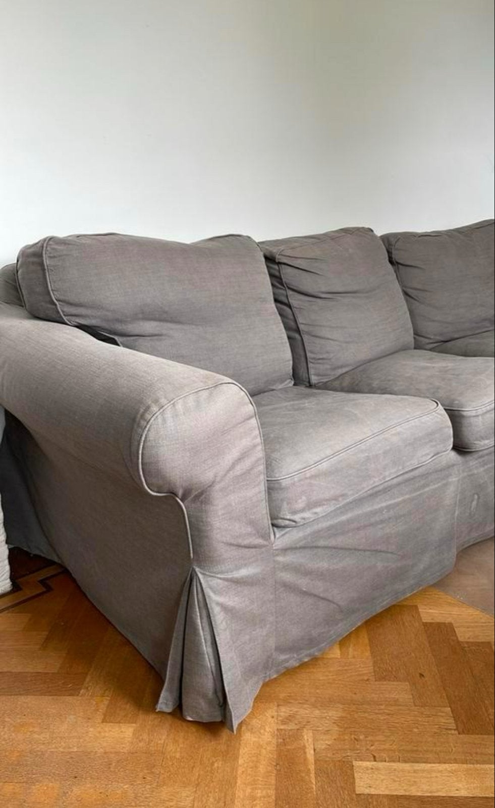 IKEA Ektorp driezitsbank - Grijs, Ophalen, Gebruikt, Driepersoons, 75 tot 100 cm