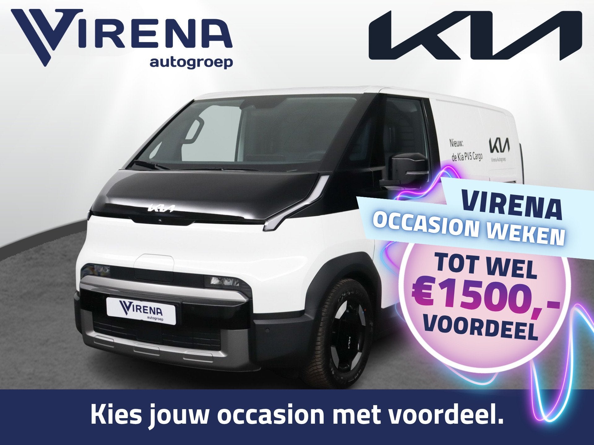 Kia PV5 L2H1 Elite 71.2 kWh - Stoel en stuurwielverwarming -, Auto's, Kia, Zwart, Met garantie (alle), Origineel Nederlands