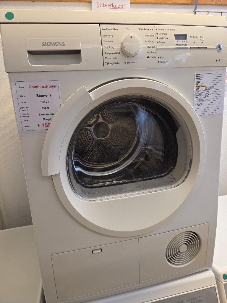 condensdroger - Siemens - 7kg - B, Witgoed en Apparatuur, Ophalen, 6 tot 8 kg, Duitsland, Anti-kreukfase