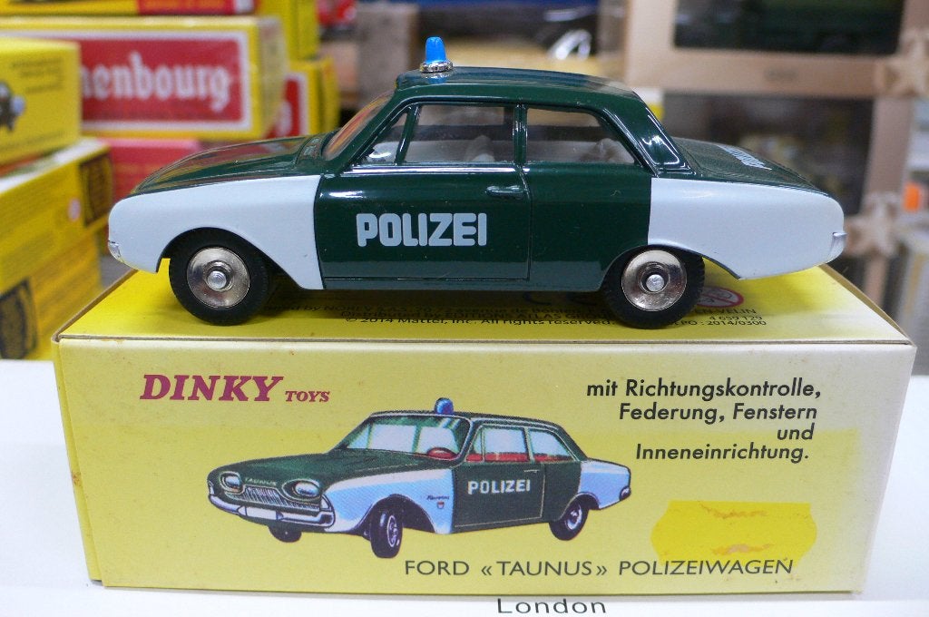 ford taunus 17m polizei - dinky toys/atlas #551-doosje verkl, Verzenden, Zo goed als nieuw, Auto, Dinky Toys