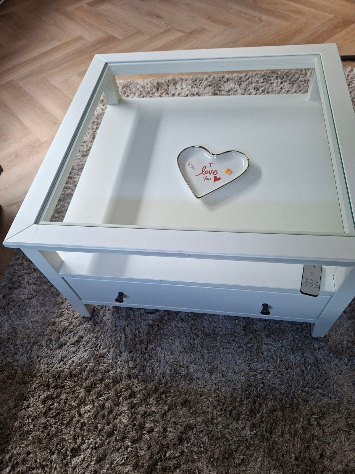 Witte salontafel 80x80 cm met opbergruimte, Huis en Inrichting, Ophalen, 50 tot 100 cm, Vierkant, Overige houtsoorten