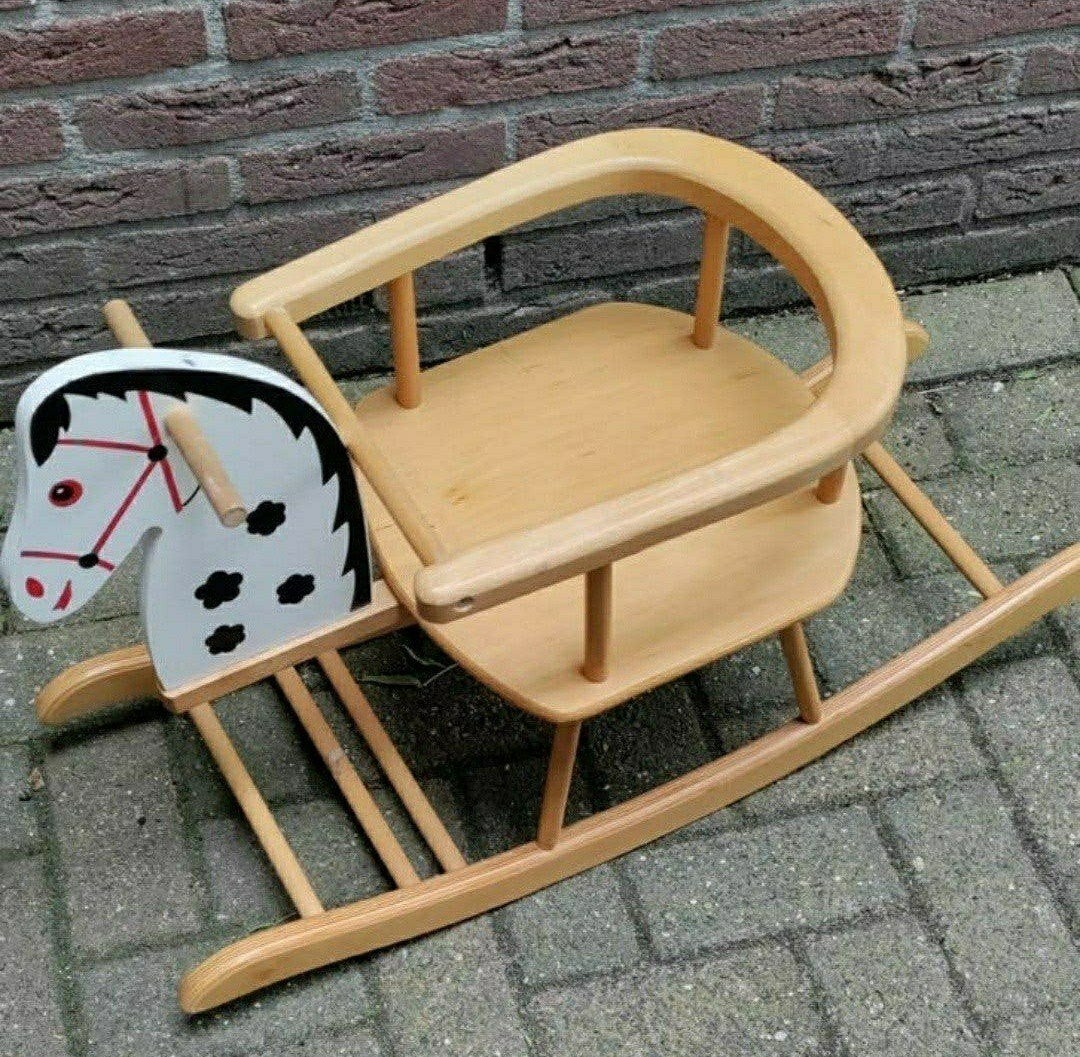 HobbelPaard,Hout,gelakt,Kind,Paard,Hobbel,schommel, Ophalen of Verzenden, Zo goed als nieuw