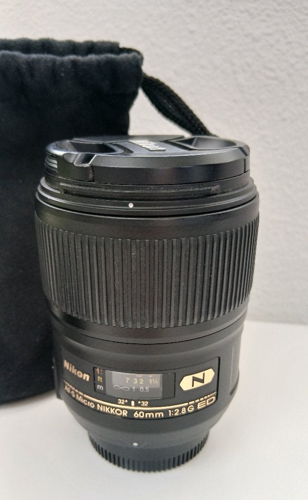Nikon AF-S Micro NIKKOR 60mm f/2.8G ED macro-objectief, Nikon, Ophalen of Verzenden, Zo goed als nieuw, Beschermhoes/tas