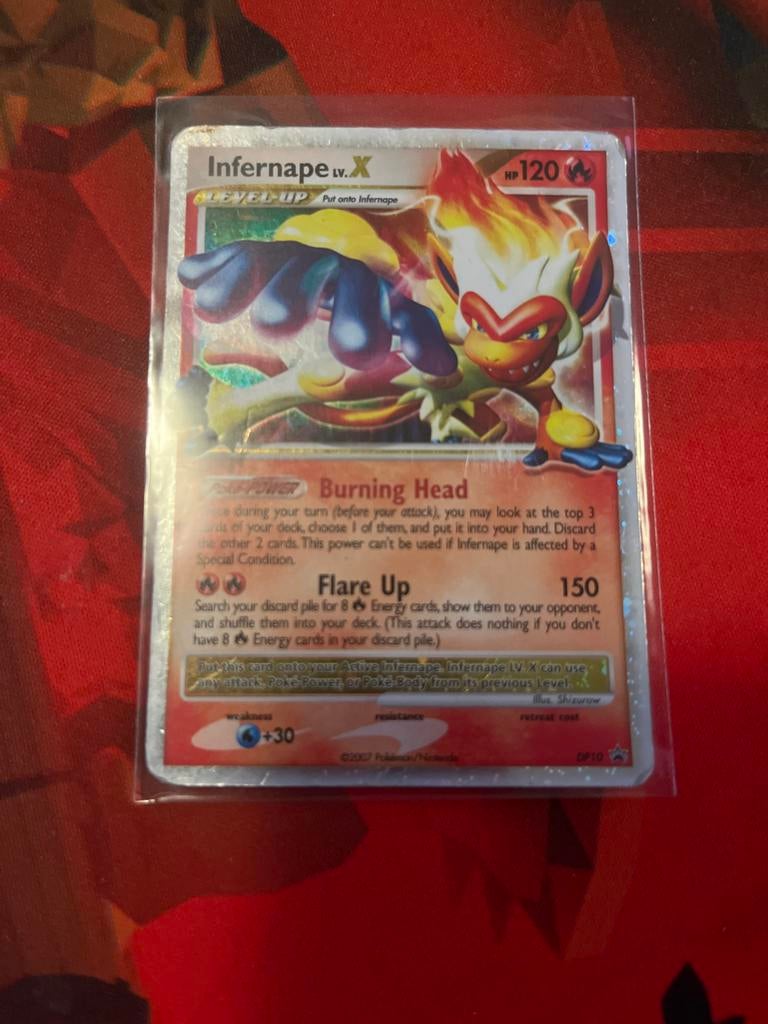 Infernape LV.X Pokémon Kaart - DP10 Holo Rare, Ophalen of Verzenden, Gebruikt, Losse kaart, Foil