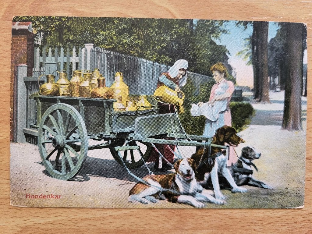 ansicht Hondenkar Melkverkoopster, Ophalen of Verzenden, Voor 1920, Noord-Brabant
