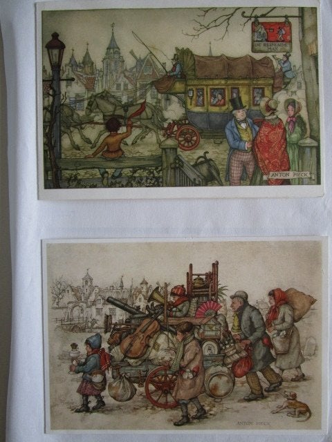 Kaarten Anton Pieck  map 2, Verzamelen, 1980 tot heden, Ophalen of Verzenden, Zo goed als nieuw, Prent