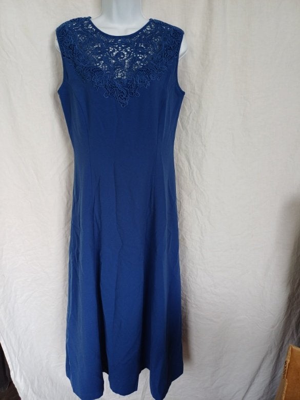 Mooie vintage jurk met mooi decolette mt 38 merk Together, Maat 38/40 (M), Blauw, ., Ophalen of Verzenden