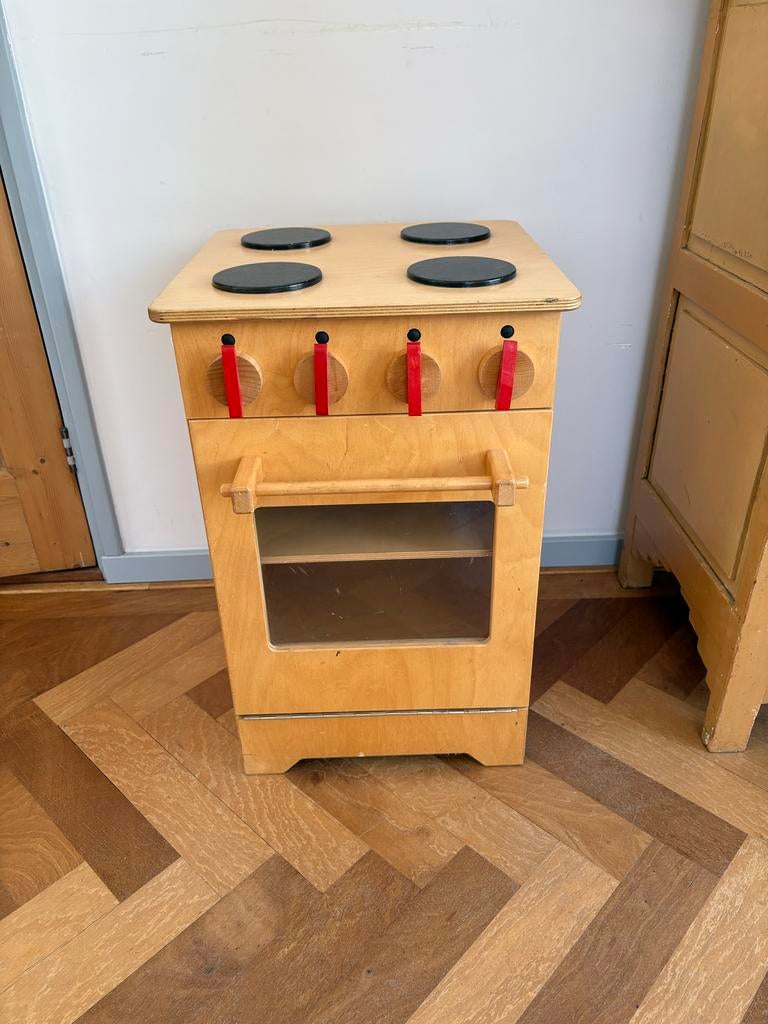 Grote houten speelkeuken met kookfornuis en oven, Ophalen, Gebruikt, Hout, Speelkeuken