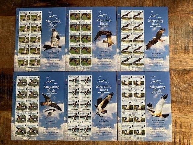Alderney Migrating Birds 1 in kleinbogen gebruikt, Verzenden