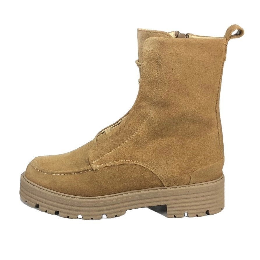 AQA maat 37 veterboots suede/leer beige - gratis verzenden, Verzenden, AQA, Beige, Lage of Enkellaarzen