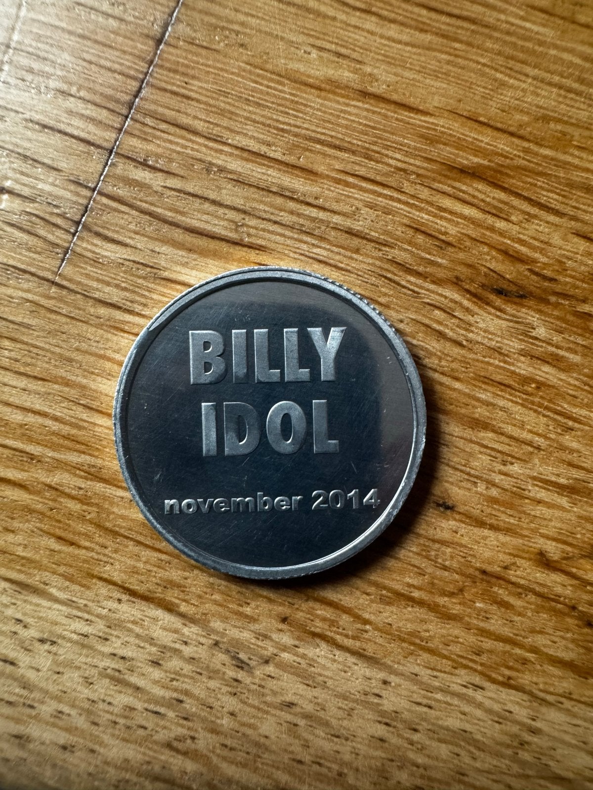 Billy Idol Heineken Music Hall munt november 2014, Ophalen of Verzenden, Overige landen, Overige waardes, Losse munt