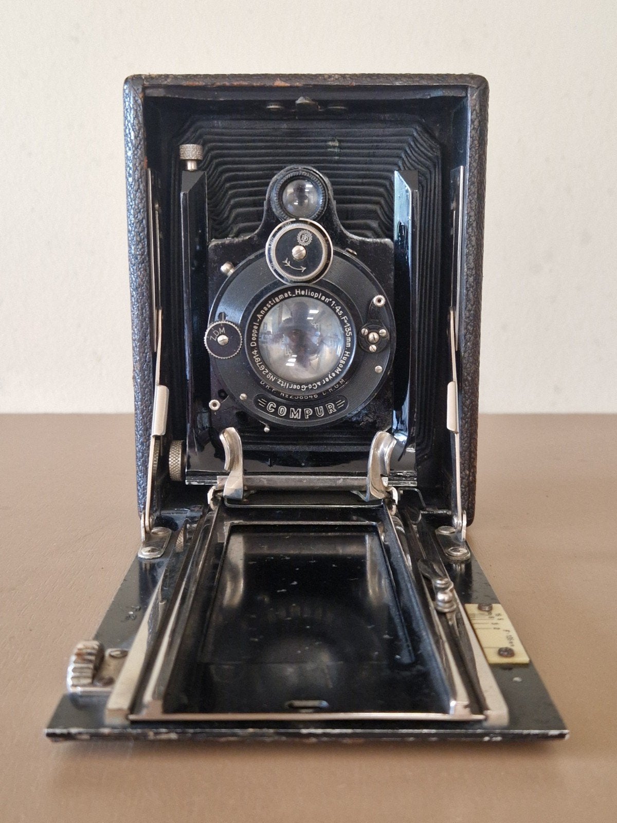 Antieke opvouwbare balgcamera - Hugo Meyer & Co. Görlitz, Ophalen of Verzenden