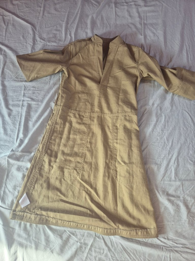 Linnen-blend zomerjurk beige Vanessa Bruno, Kleding | Dames, Jurken, Beige, Vanessa Bruno, Ophalen of Verzenden, Zo goed als nieuw