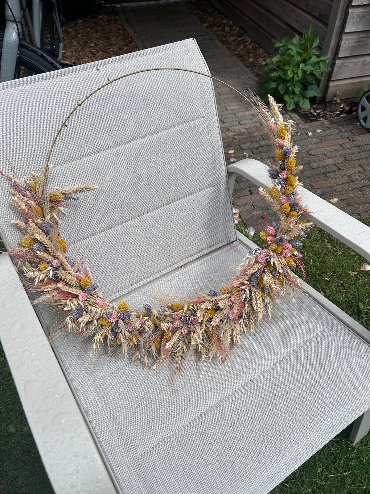Decoratie krans droogbloemen, Ophalen, Gebruikt