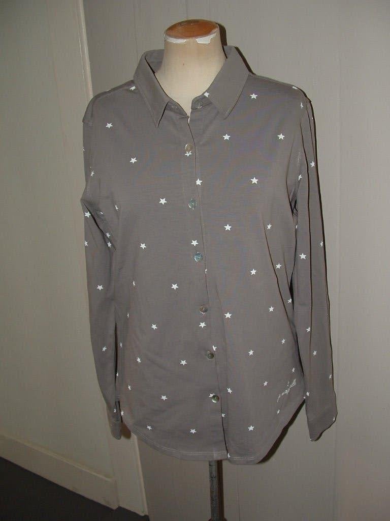 Je m' appelle top longsleeve maat S met knoopjes sterren, Zwart, Ophalen of Verzenden, Zo goed als nieuw, Lange mouw
