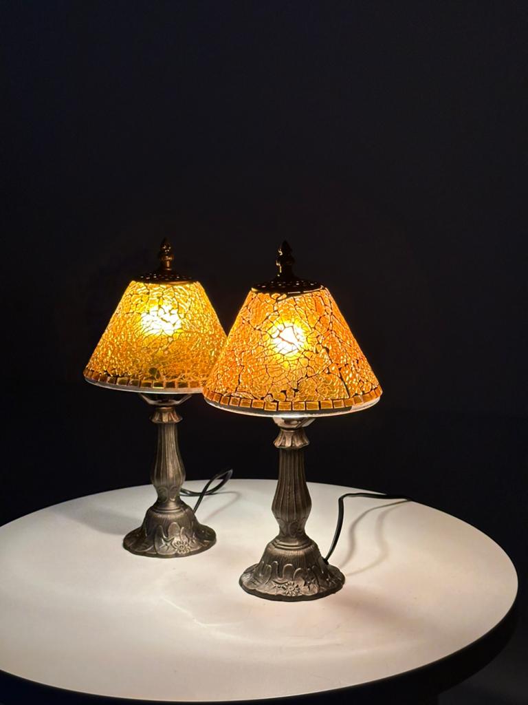 Set van twee mozaïek lampen in Tiffany-stijl, Antiek en Kunst, Antiek | Lampen, Ophalen of Verzenden