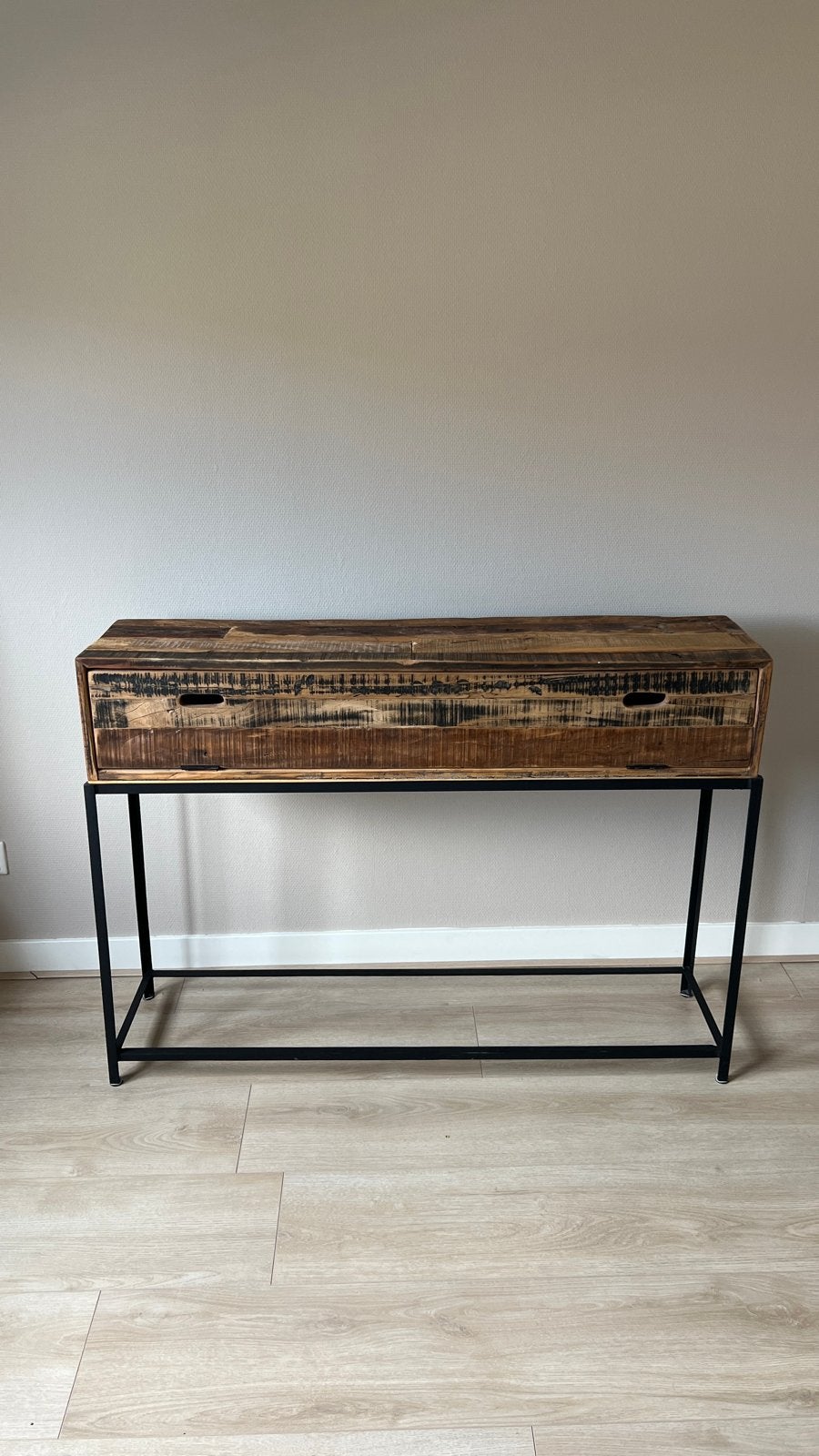 Industriële sidetable/dressoir van gerecycled hout, Ophalen, Zo goed als nieuw, 75 cm of meer, 60 cm of meer