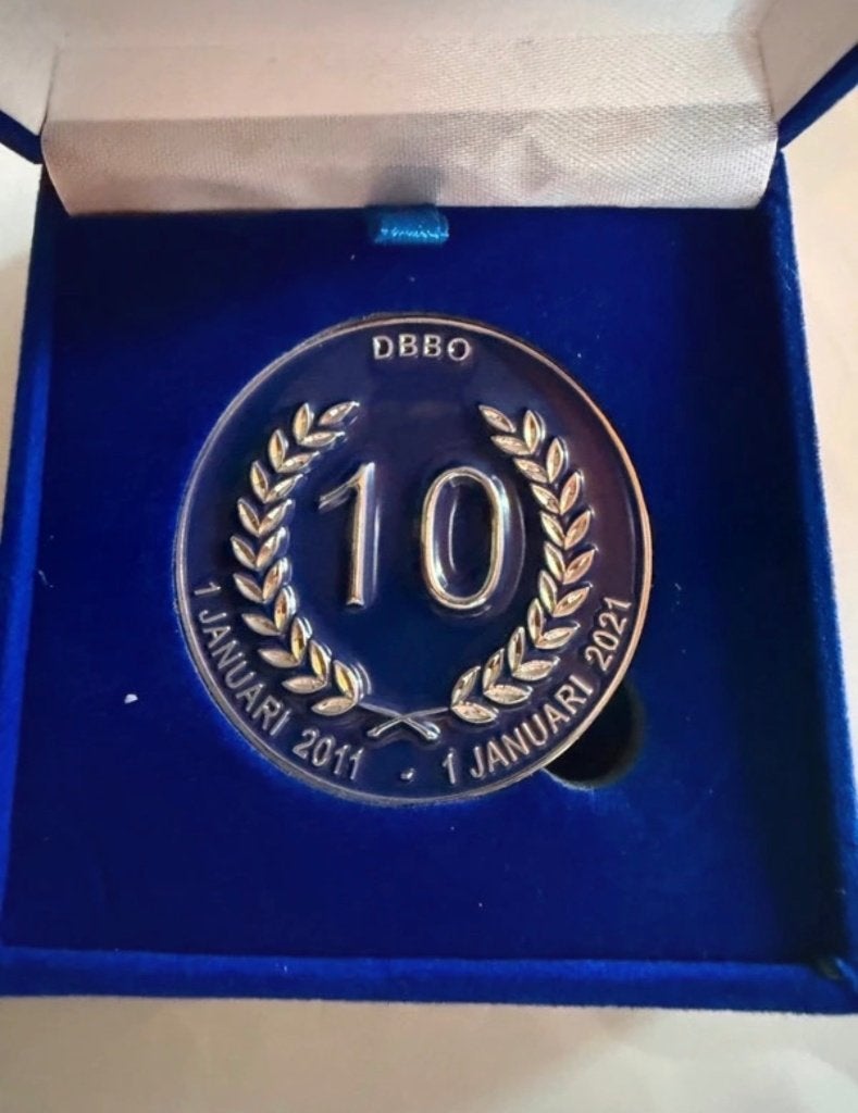 DBBO 10 Jaar Jubileum Medaille 2011-2021, Ophalen of Verzenden, Overige soorten, Nederland, Lintje, Medaille of Wings