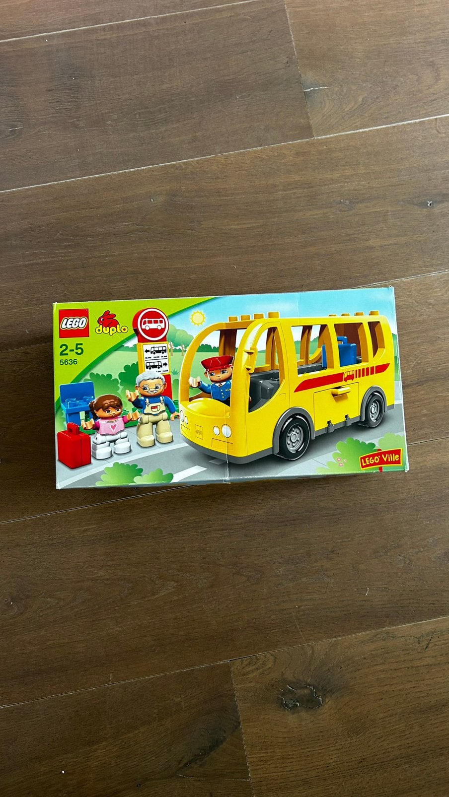 LEGO DUPLO 5636 Gele bus met poppetjes – 2-5 jaar, Inclusief instructies, Ophalen of Verzenden, Zo goed als nieuw, Duplo