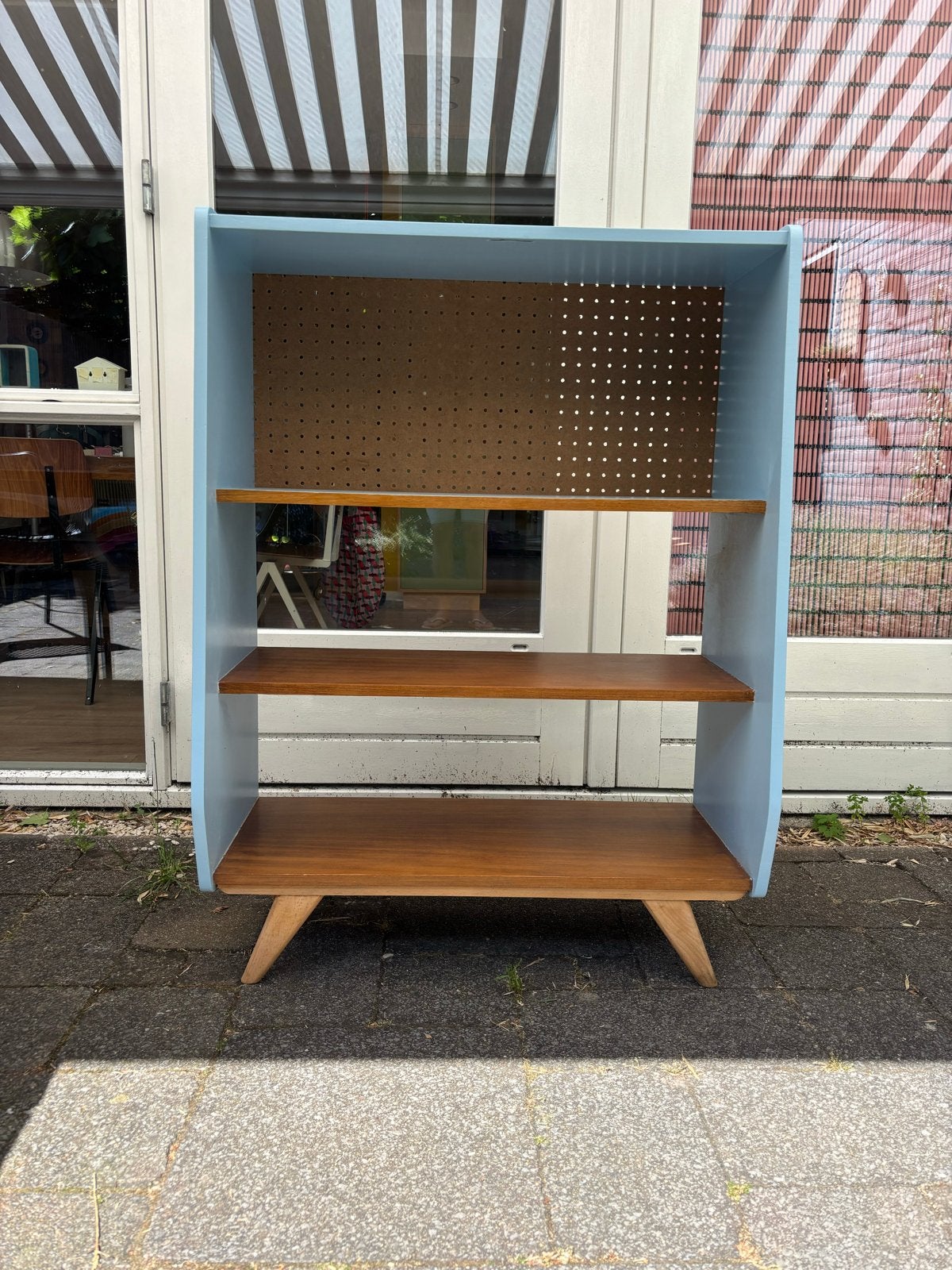 Vintage kastje - Lichtblauw & Hout, Huis en Inrichting, Kasten | Overige, Ophalen, Gebruikt