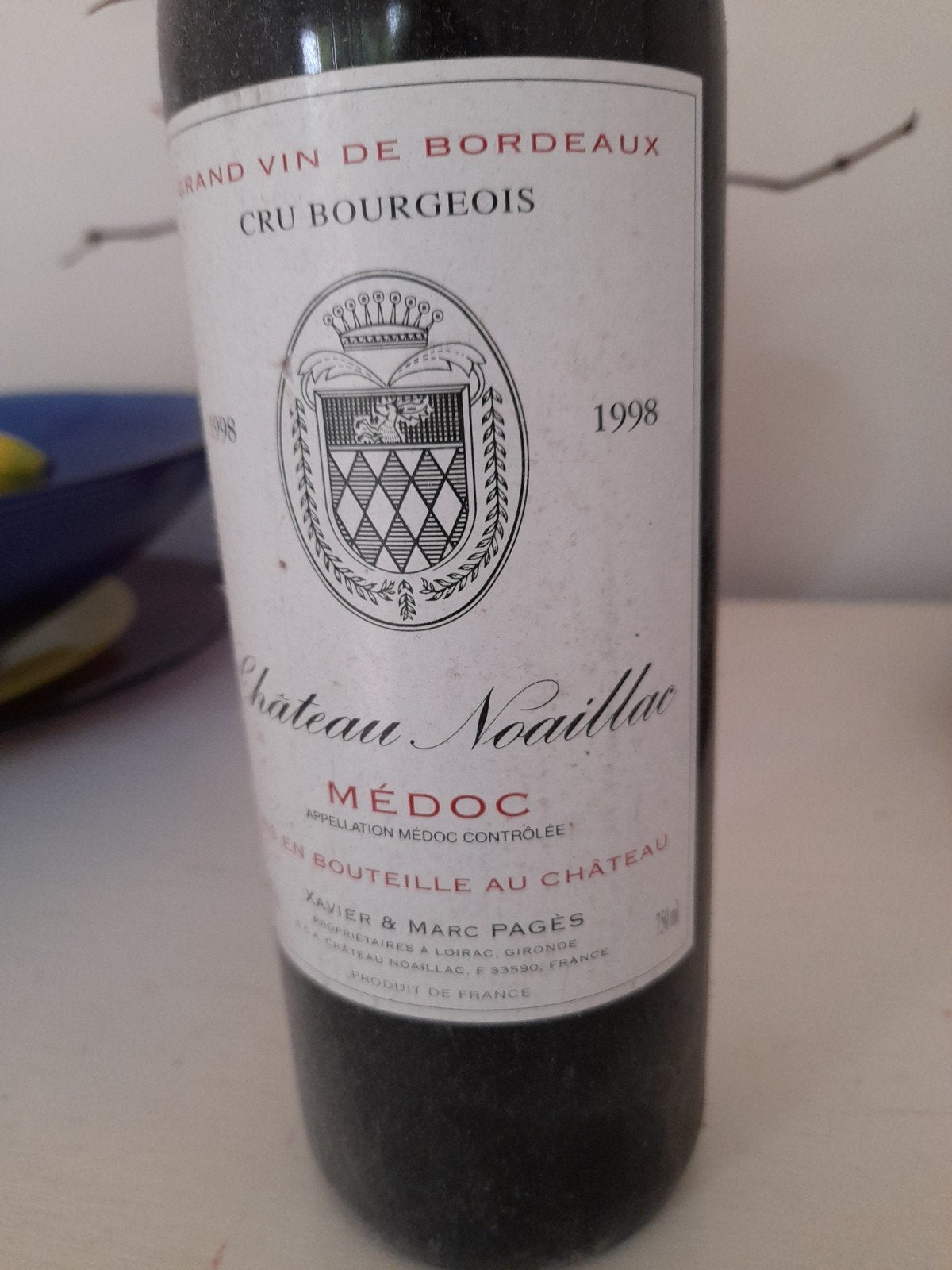 jr. 1998 ! MÉDOC. Chateau Noaillac Grand vin de, Verzamelen, Wijnen, Ophalen, Zo goed als nieuw, Frankrijk, Rode wijn