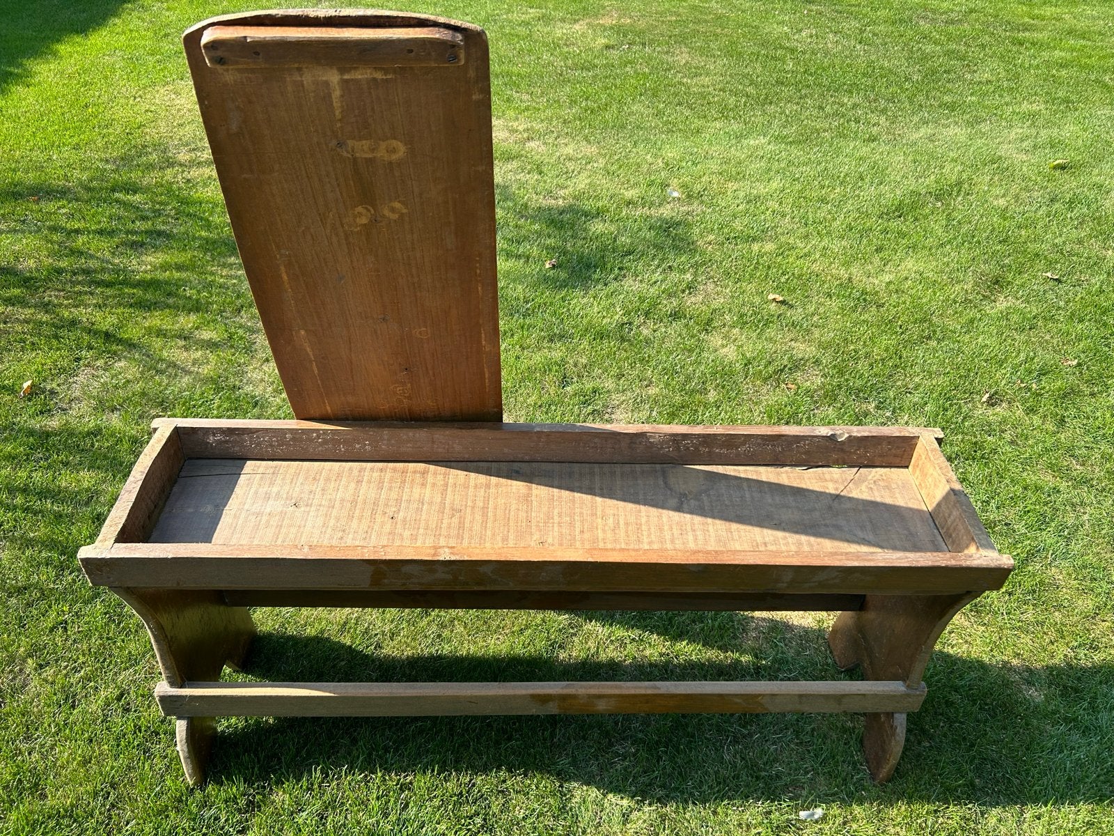 vintage houten orgelbank met opbergruimte, Ophalen of Verzenden, Gebruikt