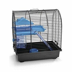 Beeztees Hamsterkooi Grim2 Zwart - Blauw 39 cm, Dieren en Toebehoren, Kooi, Chinchilla, Ophalen, Minder dan 60 cm