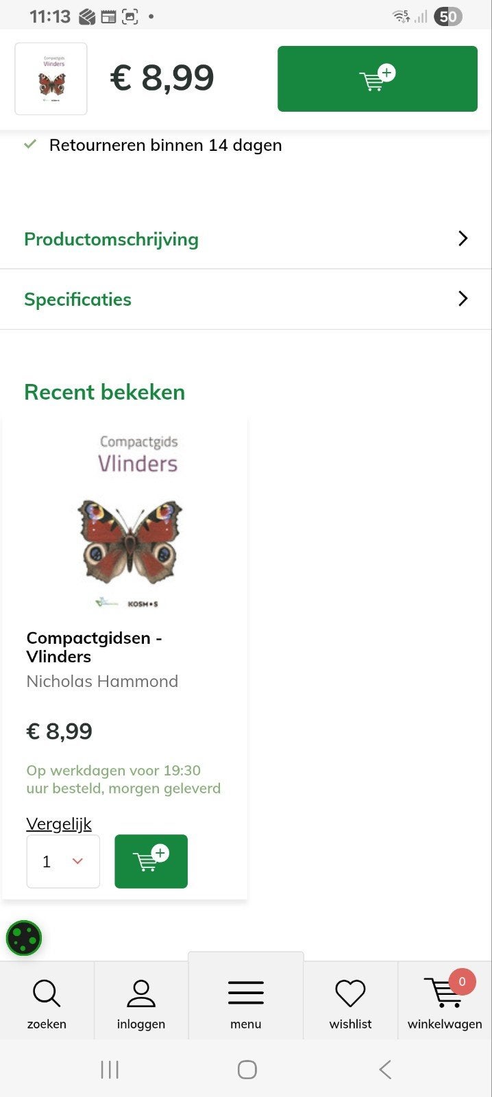 gezocht vlinderboekje tekeningen, Ophalen