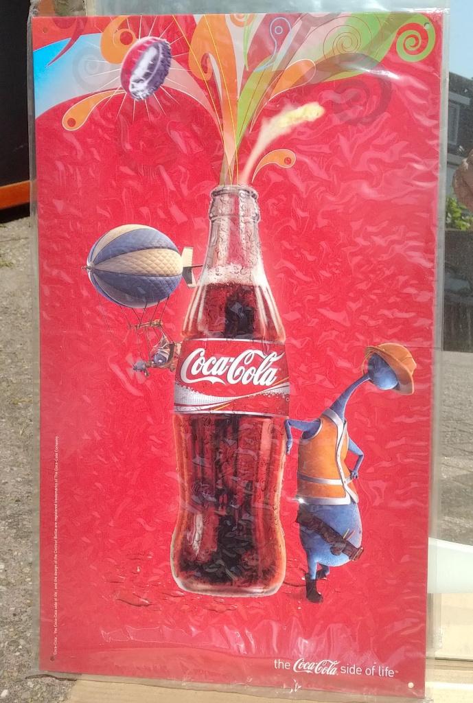 coca cola bord 30x50cm (2), Ophalen of Verzenden, Nieuw, Reclamebord