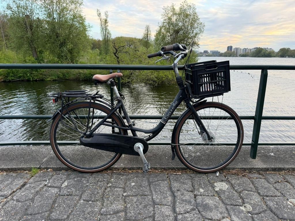 Gazelle fiets met lage instap en mandje, Velgrem, Ophalen of Verzenden, 50 tot 53 cm, Gazelle