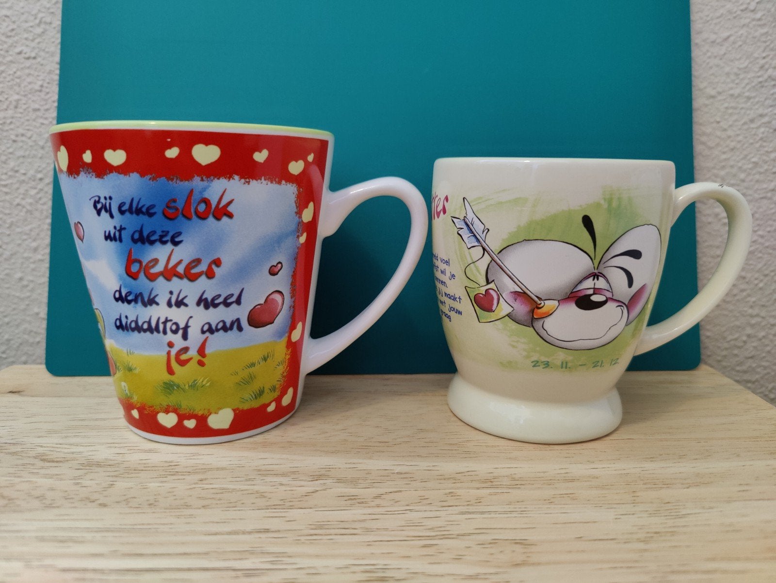 Twee prachtige Diddl mokken, één sterrenbeeld boogschutter, Verzenden, Diddl, Zo goed als nieuw, Servies