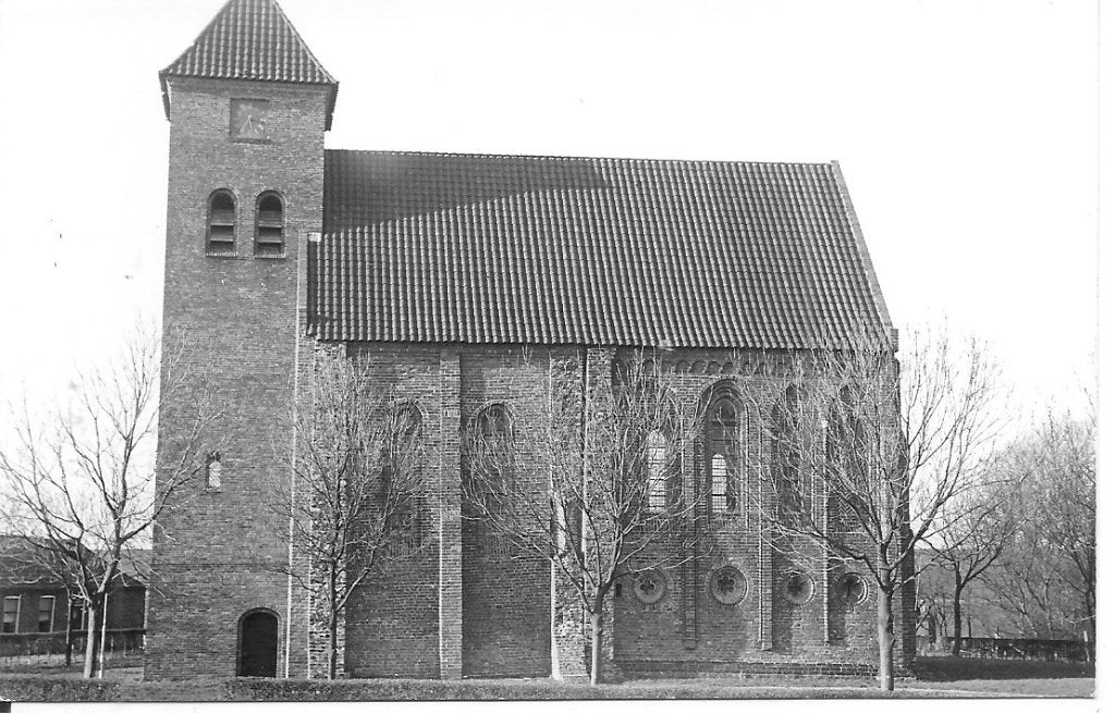 Oude foto Kerk Termunten, Groningen (ongelopen), Ophalen of Verzenden, 1940 tot 1960, Ongelopen, Groningen