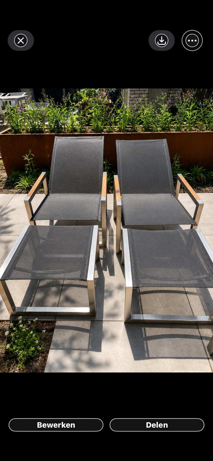 Royal botania , Ninix , design, Tuin en Terras, Gebruikt, Rvs, Stoel, Tuinset
