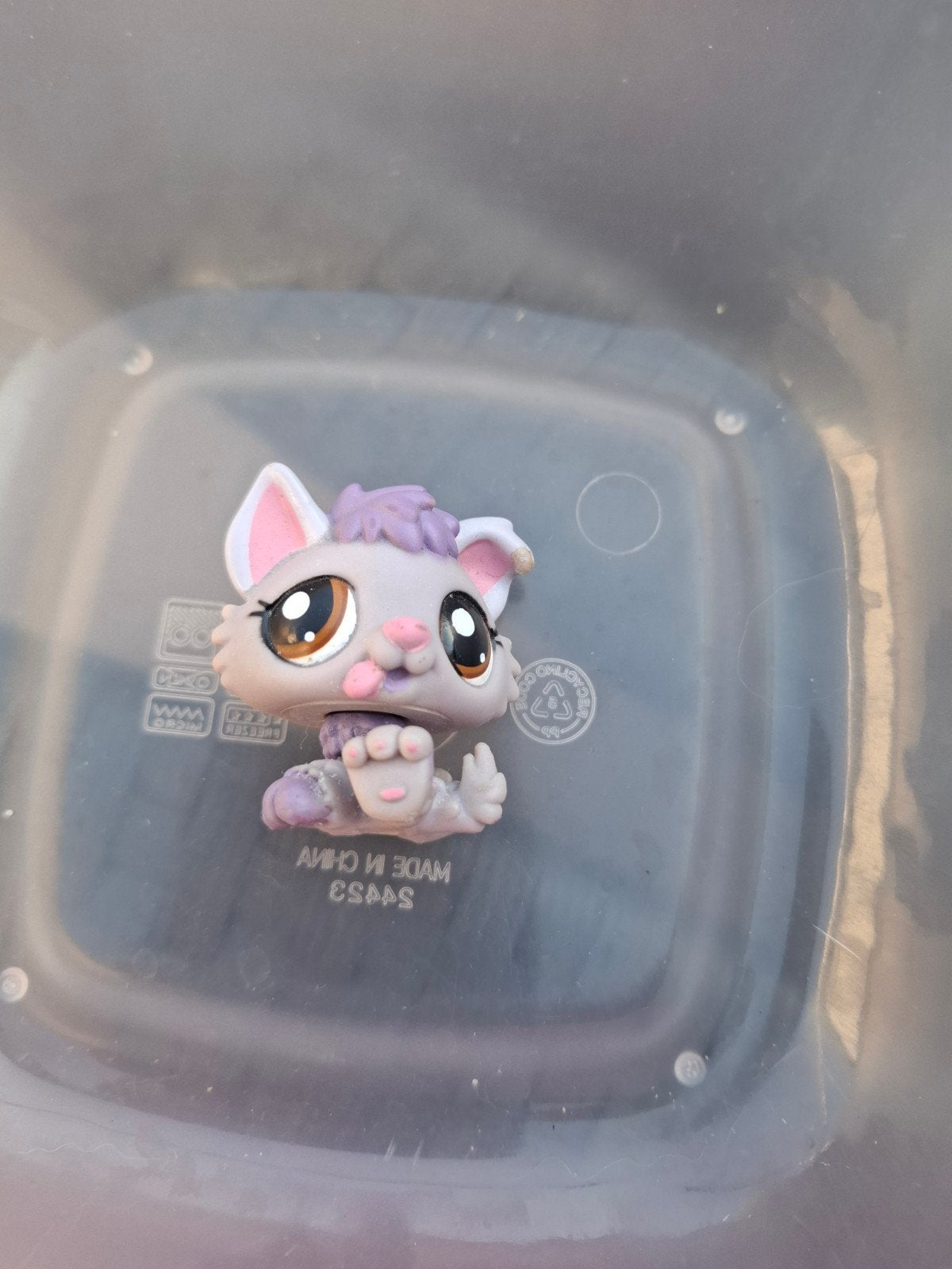 LPS #1752 Littlest Pet Shop katje paars wit, Ophalen of Verzenden