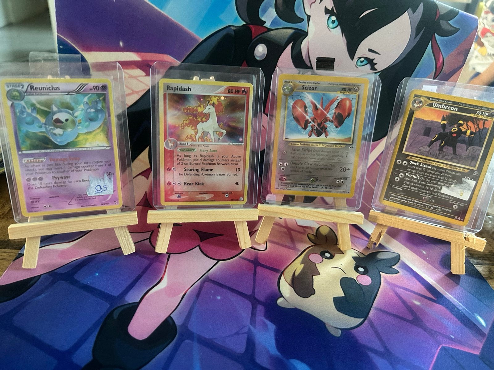 Pokémon Kaarten: Reuniclus, Rapidash, Scizor, Umbreon, Ophalen of Verzenden, Gebruikt, Meerdere kaarten