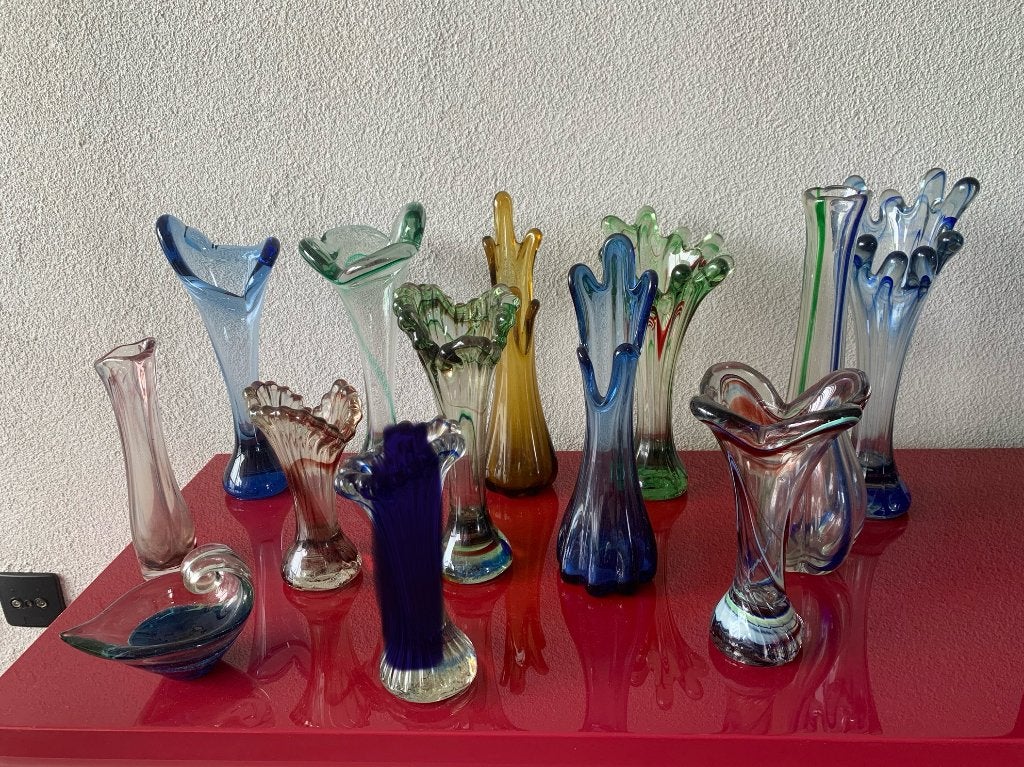 Glaswerk, antiek, vaas. Belgisch glas, antiek glas, Ophalen