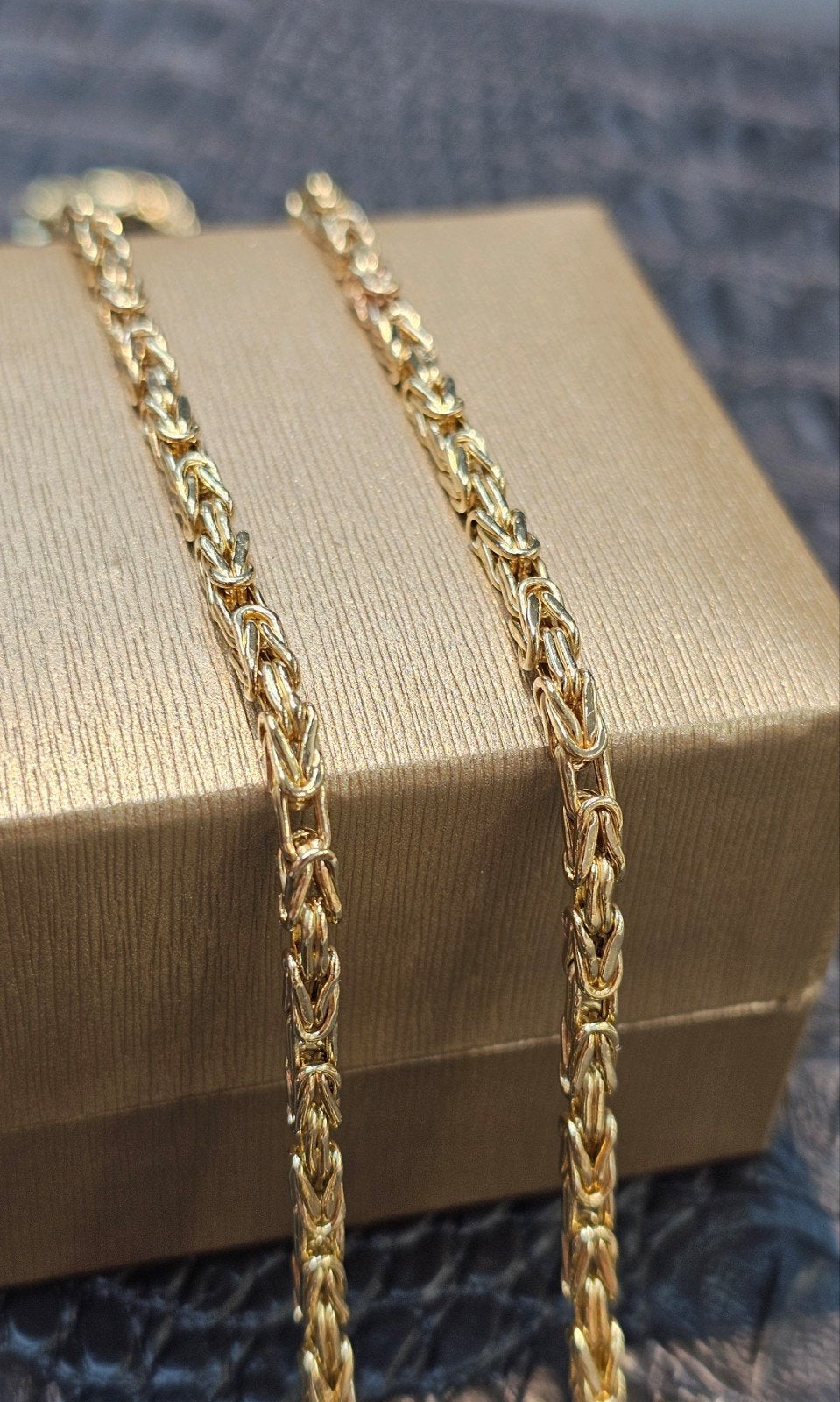 14k gouden Koningsketting 65cm lang, Ophalen of Verzenden, Zo goed als nieuw, Goud, Goud