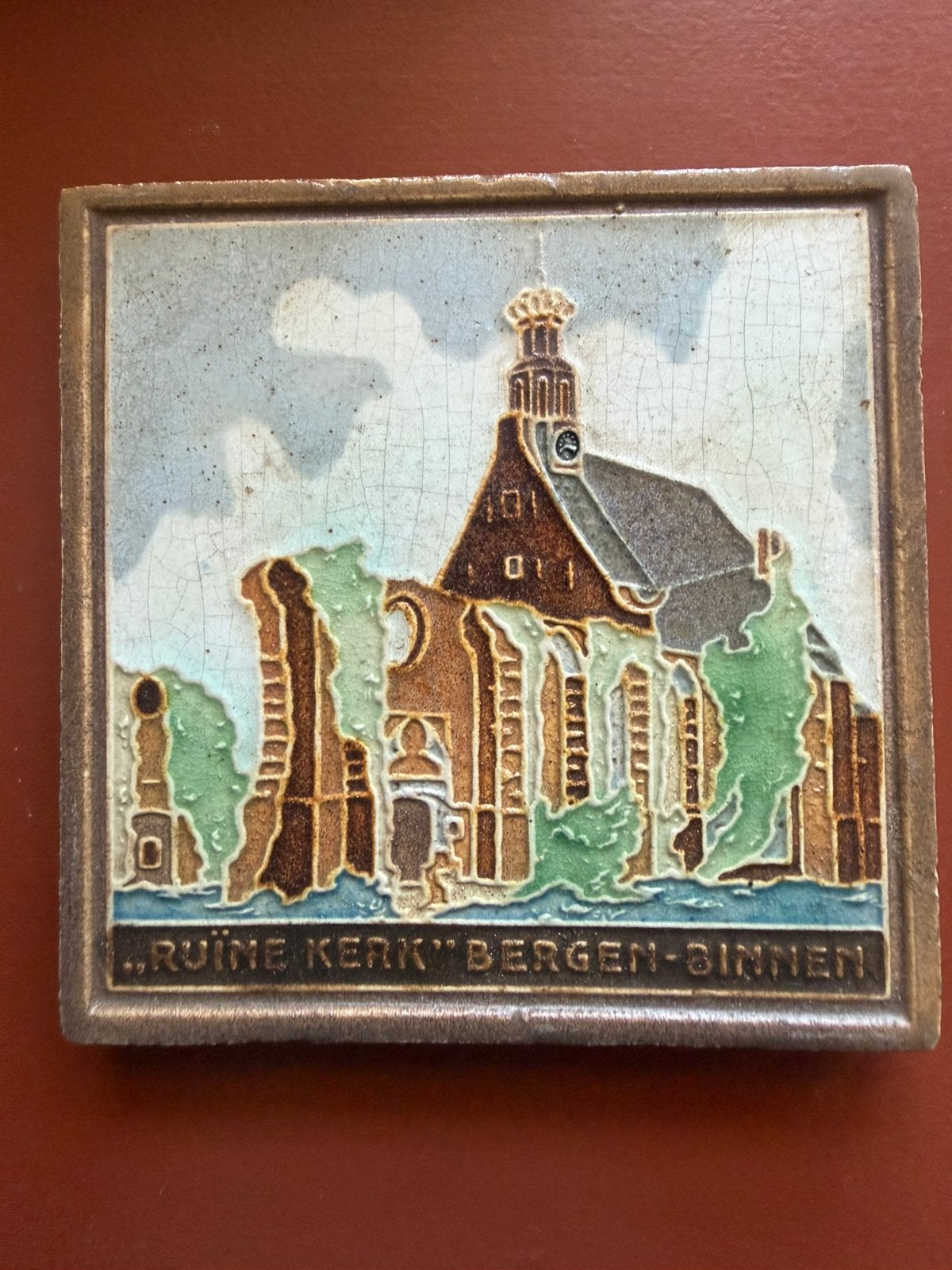 Westraven tegel Ruïne kerk Bergen-Binnen, Ophalen of Verzenden