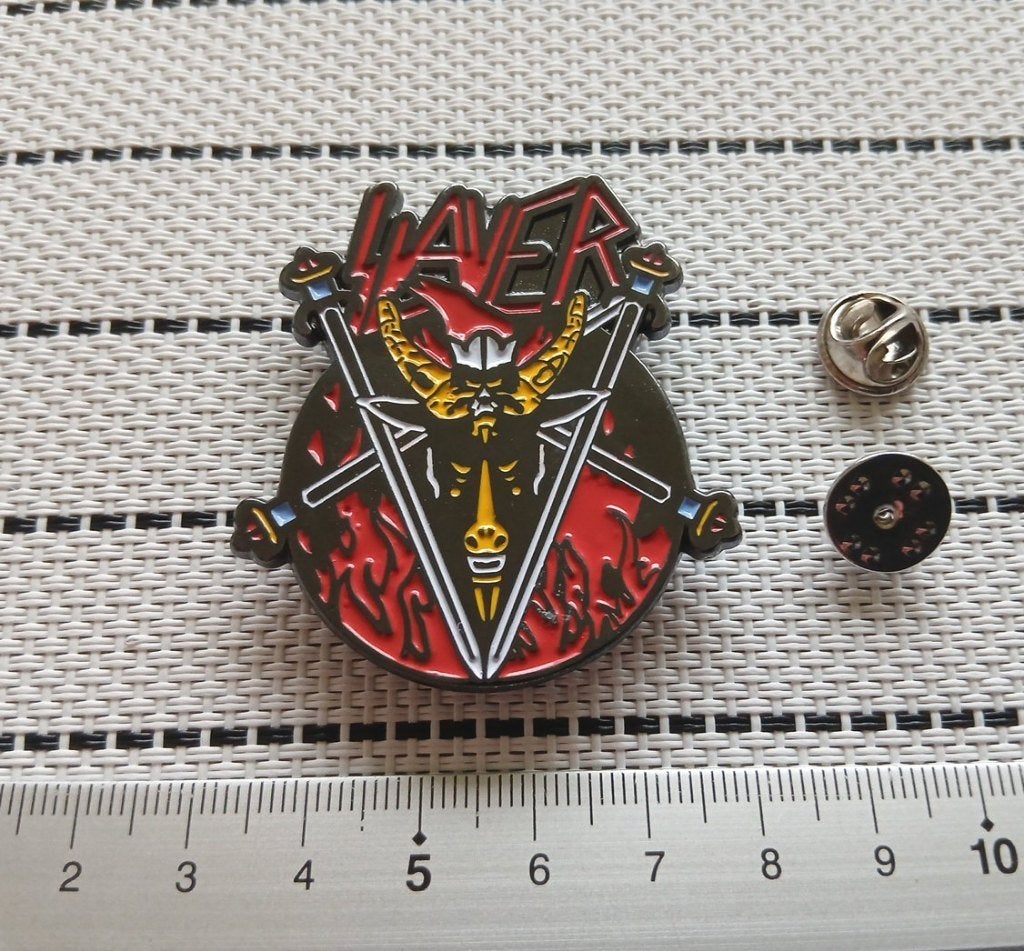 Slayer prachtige shaped metal pin badge speld n2 metal, Verzenden, Nieuw, Overige typen
